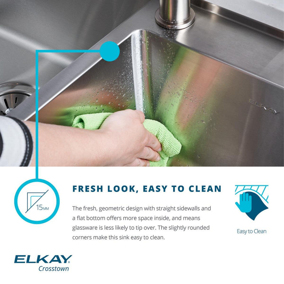 Elkay 13 1/2" Bowl Undermount Bar/Prep Kitchen Sink, ECTRU12179T