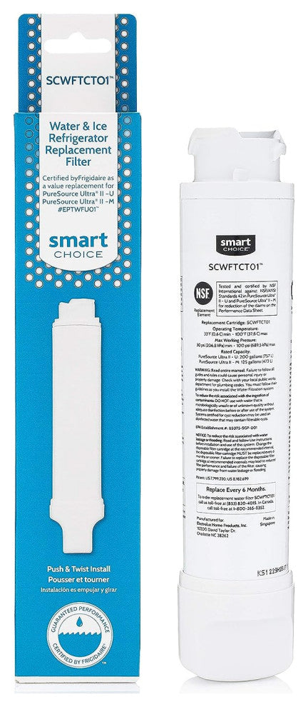 1PK Smart Choice SCWFTCTO1 Replacement EPTWFU01 EWF02 Refrigerator Water Filter
