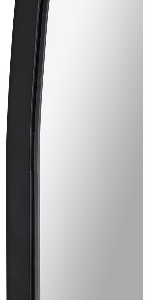 Lamia Arched Modern Matte Black Framed Wall Mirror
