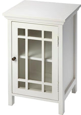 Glossy White Fretwork Cabinet Table