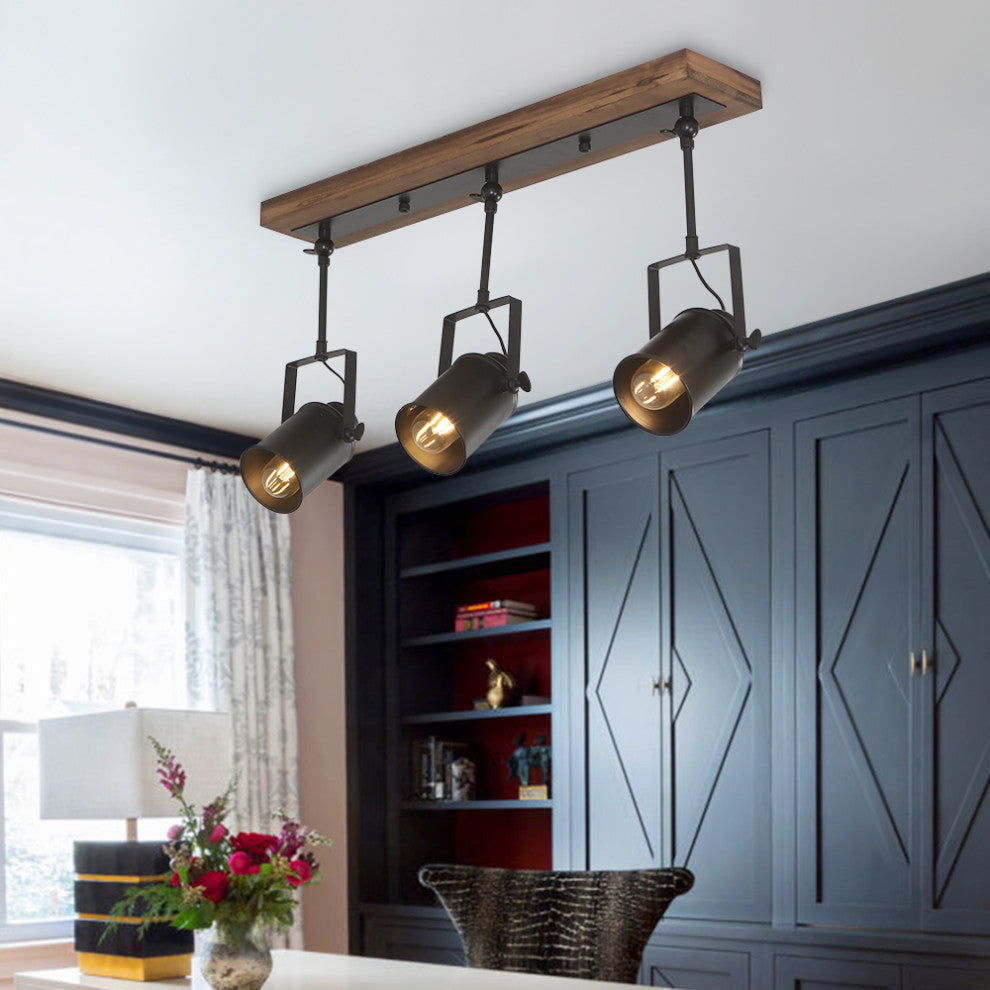 Industrial 3-Light Track Light Fixtures