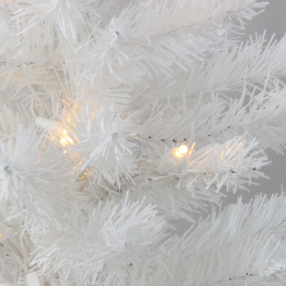 1.5' Pre-Lit Frosted Artificial Christmas Tree Clear LED Lights