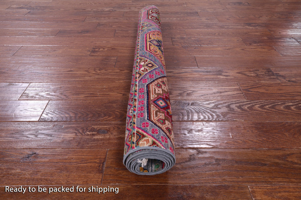4' 1" X 6' 0" Khorjin Super Kazak Hand-Knotted Wool Rug - Q12570