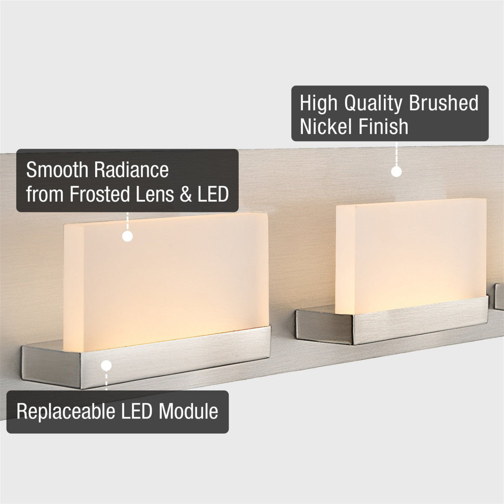 Kira Home Everett 48" 60W Integrated LED Bathroom / Light, Rectangular Acrylic