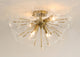 Portia Sputnik Satin Brass Orb Chandelier With Clear Glass Tiles, 24" Round