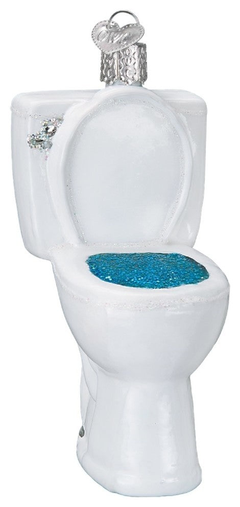 Old World Christmas Bathroom Throne Funny Holiday Ornament Glass