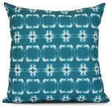 Summer Picnic, Geometric Print Pillow, Teal, 16"x16"