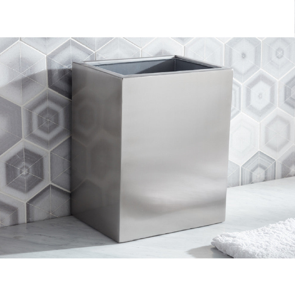 Modern Bath Satin, Waste Basket With Liner