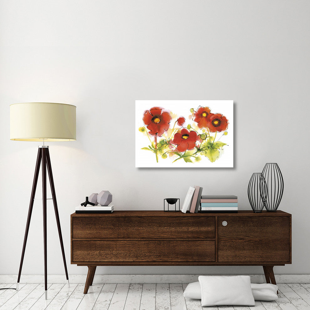 "Flores Rojas VI" Digital Paper Print by Shirley Novak, 38"x26"