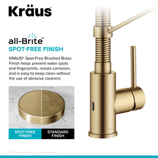 Bolden Commercial Style 2-Function Pull-Down 1-Handle 1-Hole Kitchen Faucet, Brushed Brass (Sensor Touchless)