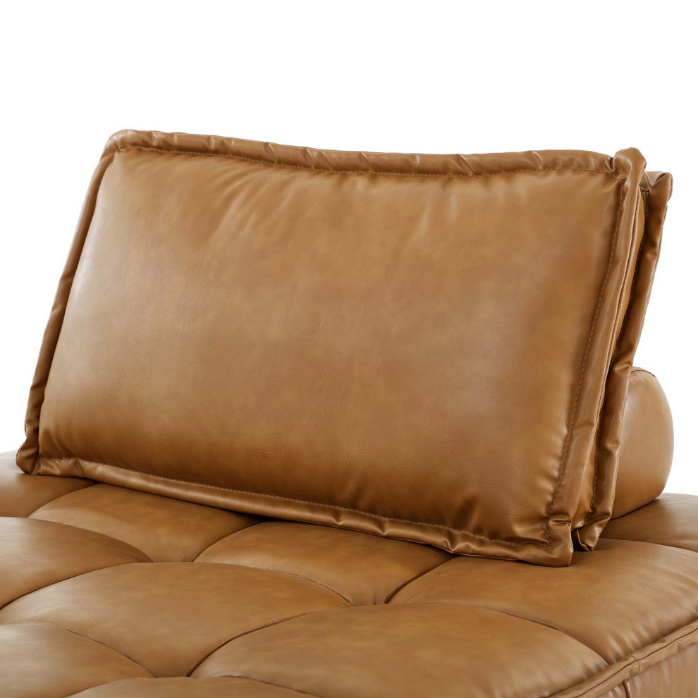 Modular Deep Tufted Sectional Sofa Set, Tan, Fabric, Modern, Lounge Hospitality