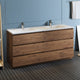 Fresca Lazzaro 72" Rosewood Cabinet With Integrated Double Sink