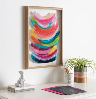 Blake Bright Abstract Framed Printed Glass by Ettavee, Natural 18x24