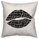 Smooch Script Black 16x16 Throw Pillow