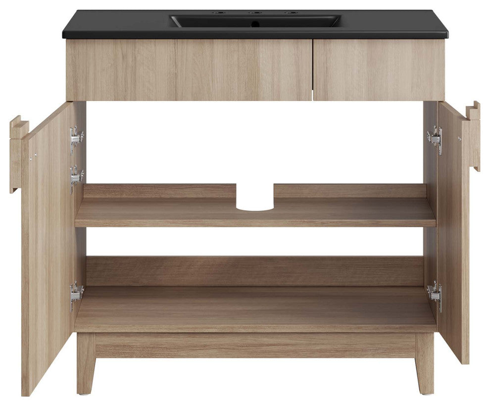 Miles 36" Bathroom Vanity - Black Oak