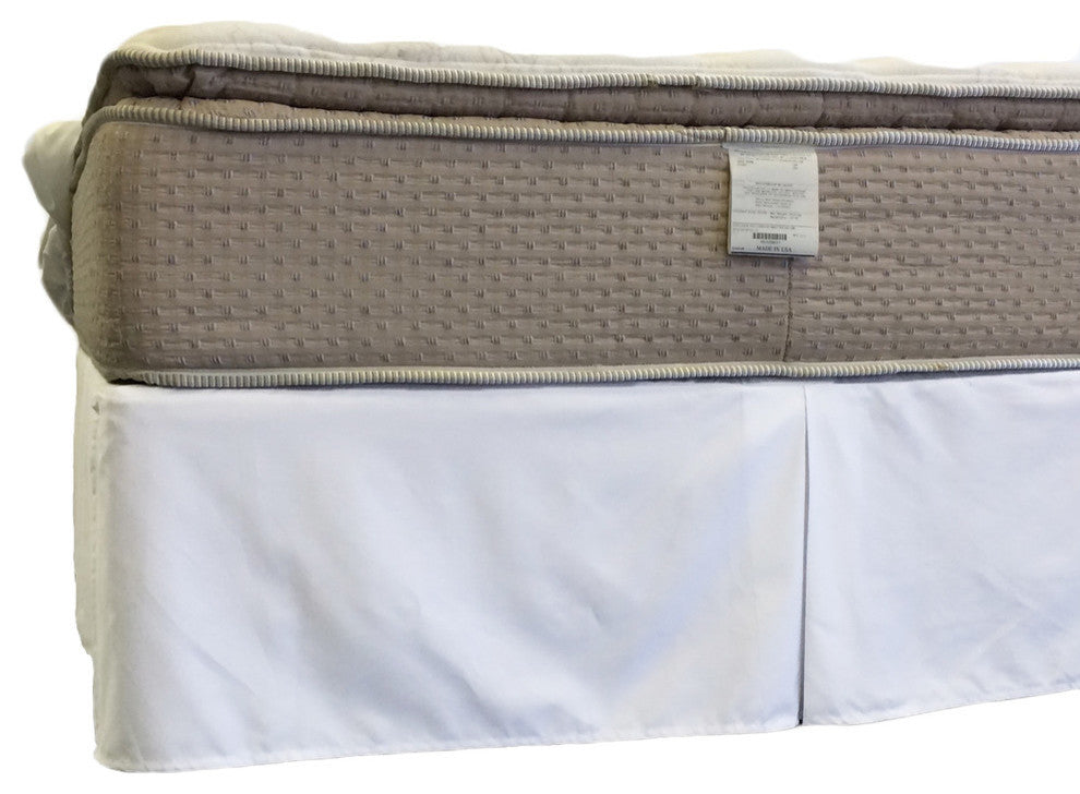 Wrinkle-Free Cotton Blend Split Corner 15" Drop Bed Skirt, White, Queen
