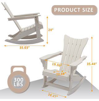 Outdoor Adirondack Rocking Chair, White