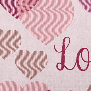 Colliding Hearts Decorative Throw Pillow, Bold Pink, 14"x20"