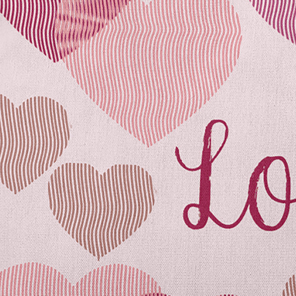 Colliding Hearts Decorative Throw Pillow, Bold Pink, 14"x20"
