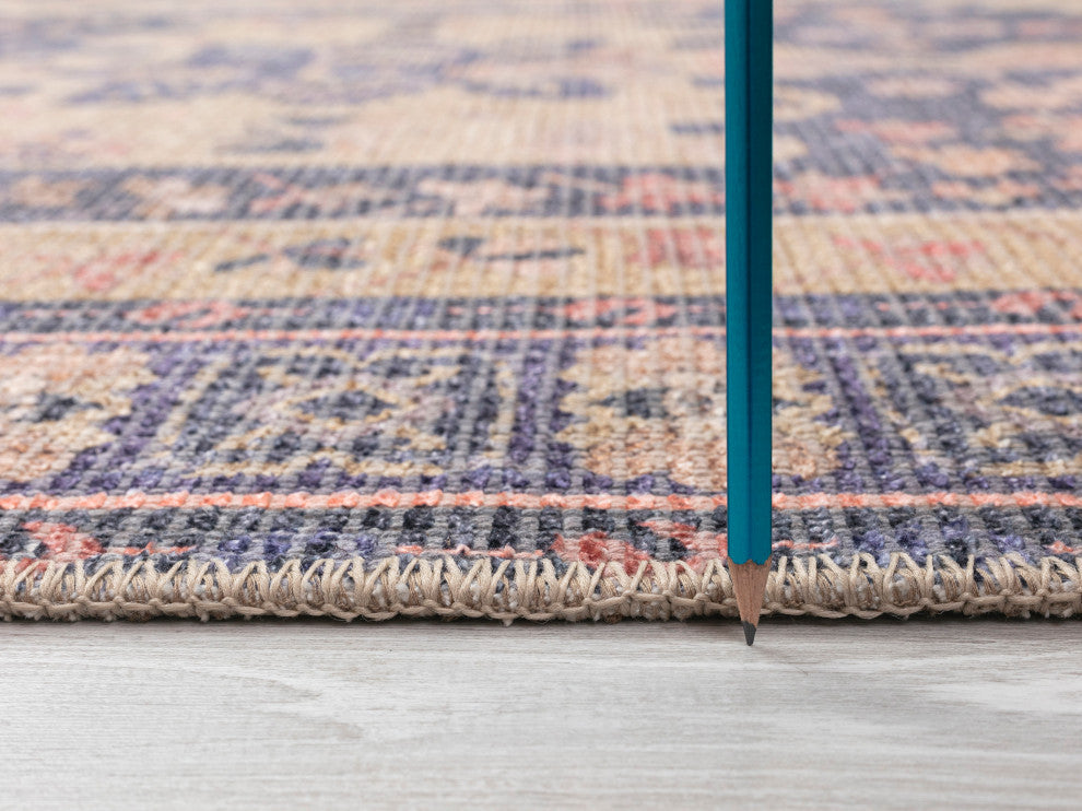 VER03 Vera Purple Power Loomed Indoor Area Rug, Purple, 7'6" X 10'