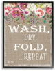 Stupell Industries Floral Linen Wash Dry Fold, 16"x20", Black Framed