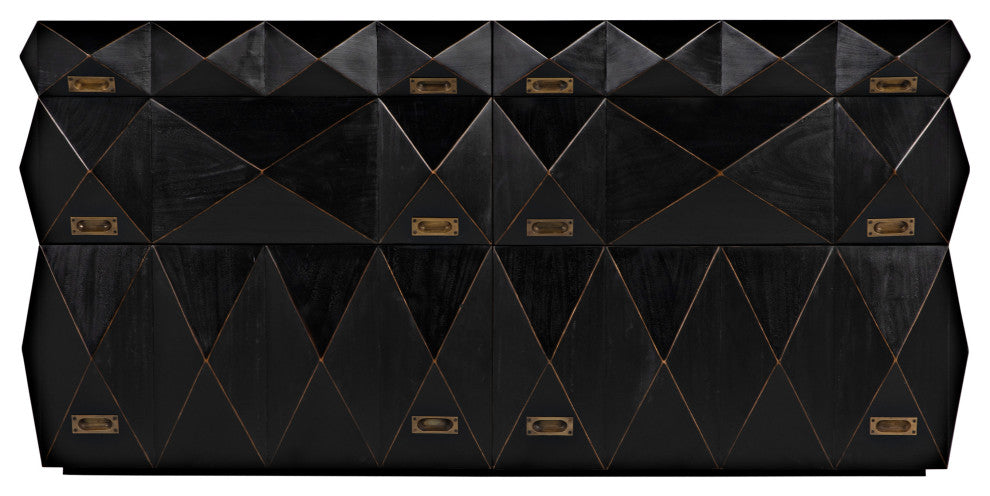 NOIR Furniture - Allegra Dresser in Hand Rubbed Black - GDRE248HB