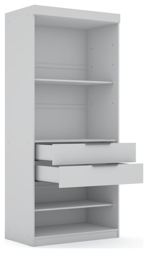 Mulberry Open 3 Sectional Closet, White