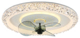 20" Modern Flush Mount Ceiling Fan with Remote Control and Dimmable LED Light