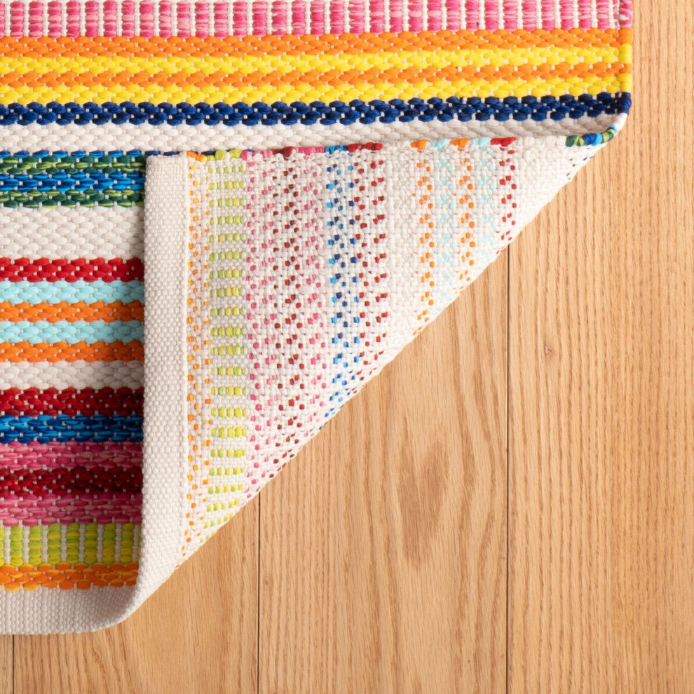 Dash & Albert Bright Stripe Handwoven Indoor/Outdoor Rug, Multi, 9' x 12'
