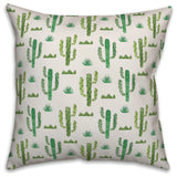 Watercolor Cactus Pattern 16x16 Throw Pillow
