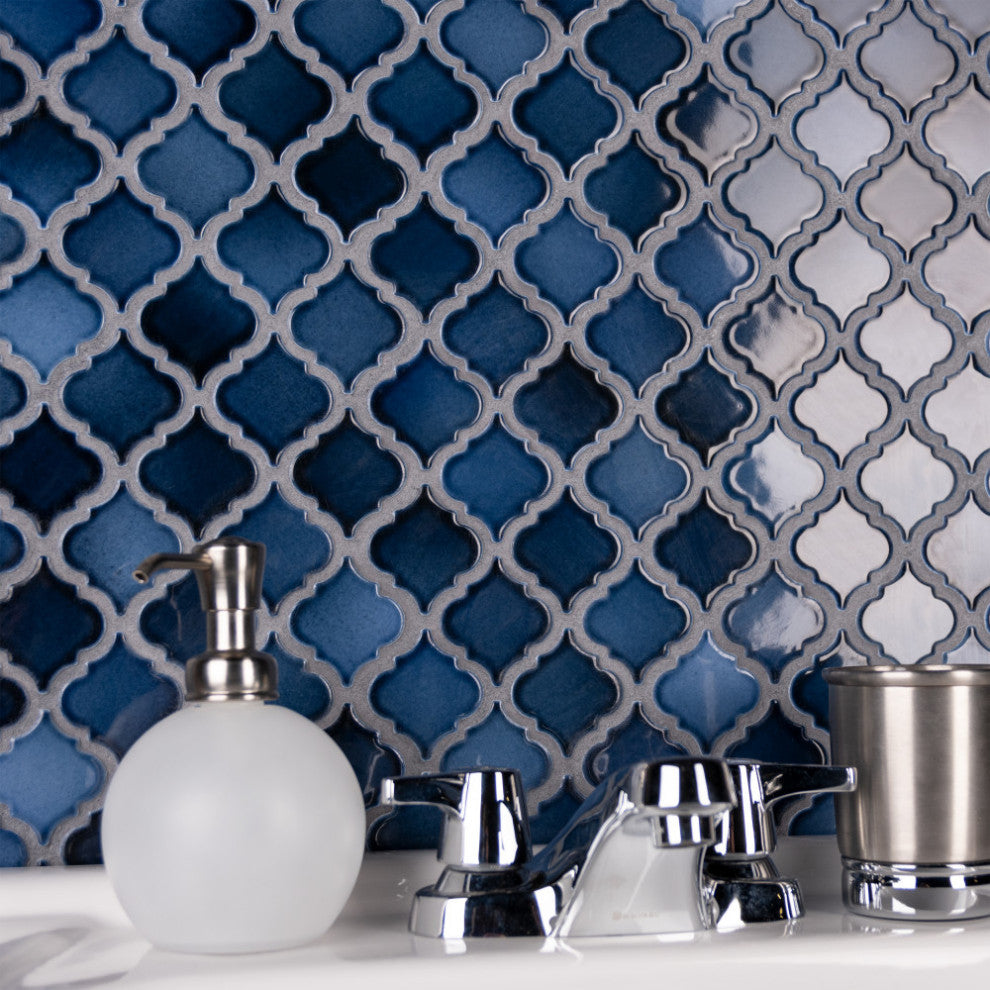 Hudson Tangier Mosaic Floor and Wall Tile, Midnight