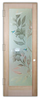 Interior Prehung Door or Interior Slab Door - Hibiscus Hummingbirds -...