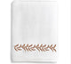 Autumn Leaves Bath Towel, White & Brown, 27"x54"