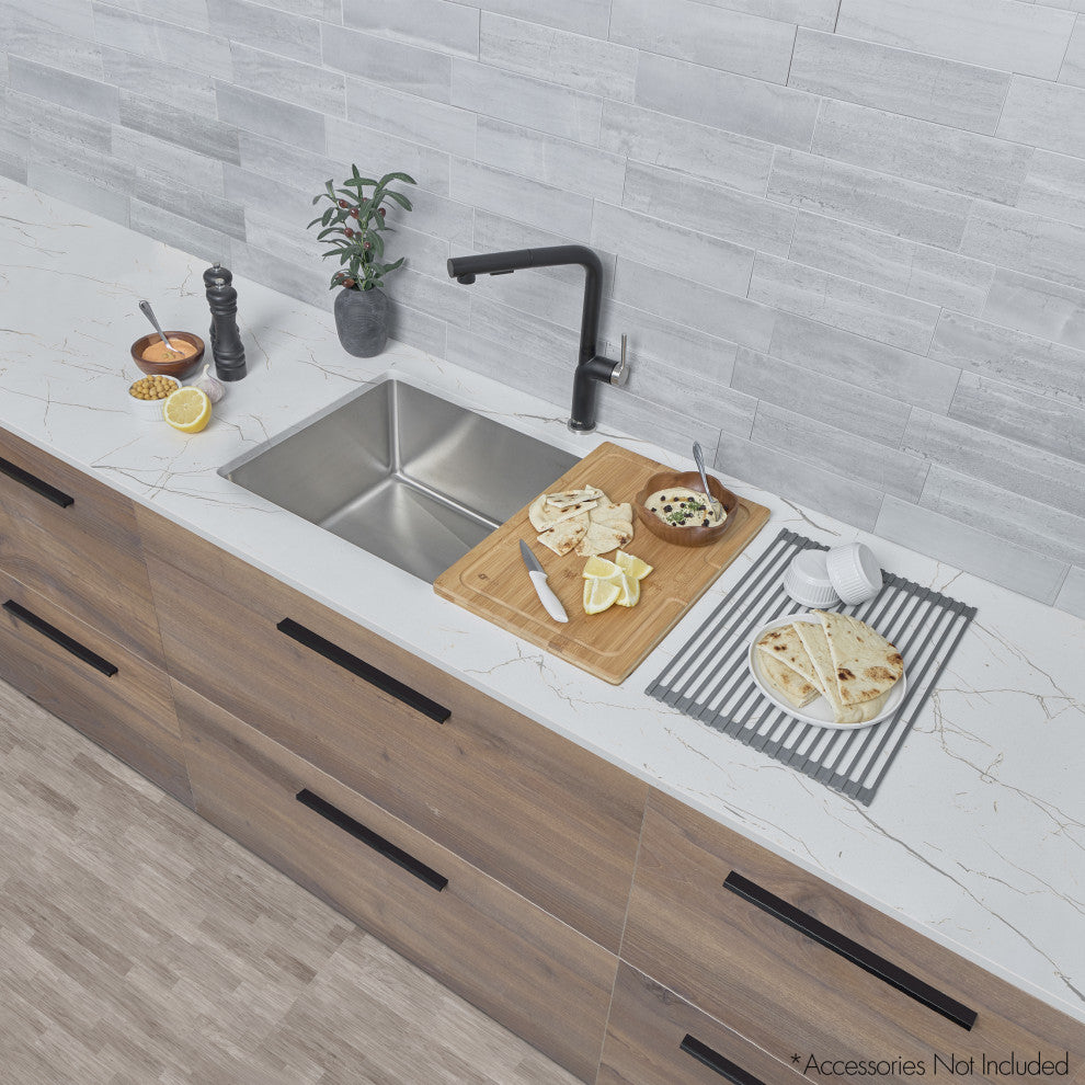 STYLISH Valencia Dual-Mount 31" Stainless Steel Single-Bowl Kitchen Sink