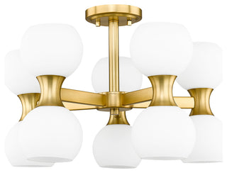 Z-LITE 10-Light Semi Flush, Modern Gold