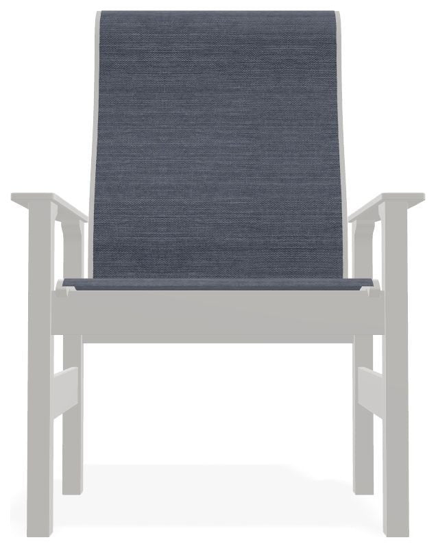 Leeward Sling Outdoor Armchair, Augustine Denim/Snow