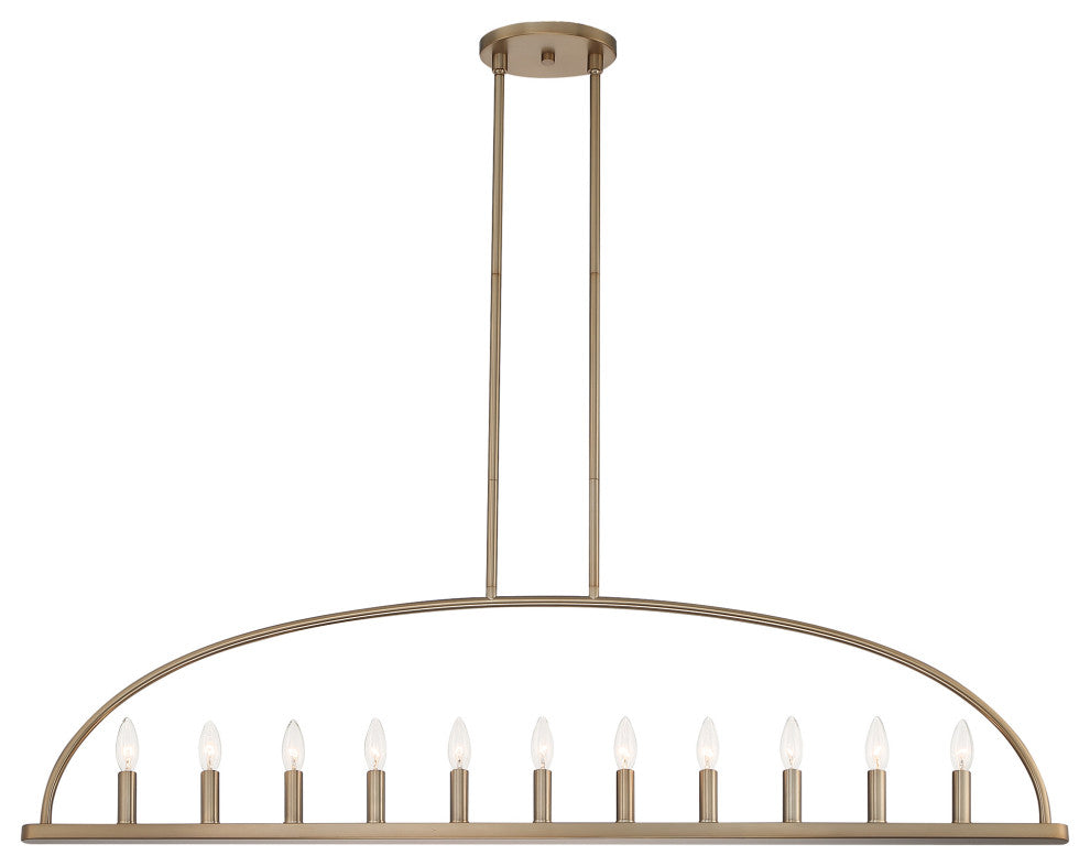 Abbott 11 Light Vibrant Gold Linear Chandelier