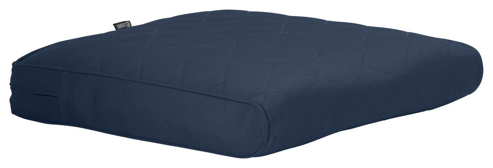 Rectangle Settee/Bench Seat, Quilted Lounge Cushion, Navy, 54"x18"x3"