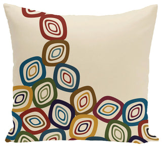 Falling Leaves Geometric Print Pillow, Cream And Multi, 26"x26"