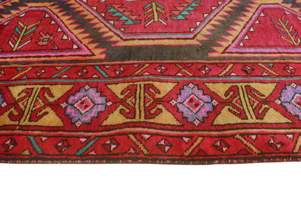 Fine Vintage Distressed Adairis Red/Charcoal Runner, 4'9x10'6