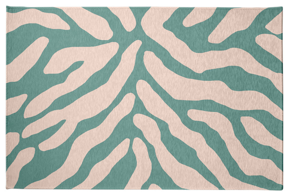 Animal Stripe Spring Chenille Rug, Eucalyptus, 4'x6'