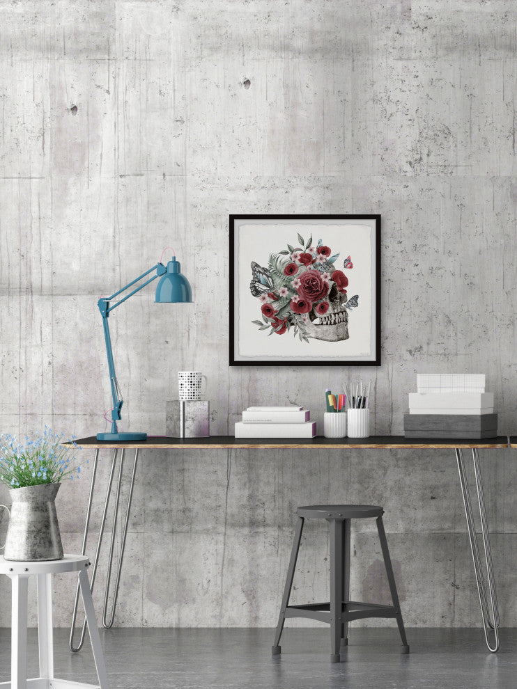 "Poppies and Peonies" Framed Painting Print, 18x18