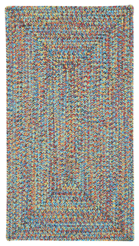 Sea Pottery Concentric Braided Rectangle Rug, Bright Multi, 5''6"x5''6"