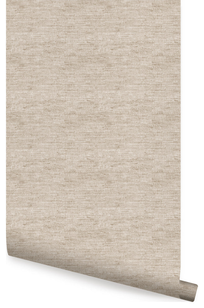 Canvas Look Peel and Stick Vinyl Wallpaper, Beige, 24" X 60"