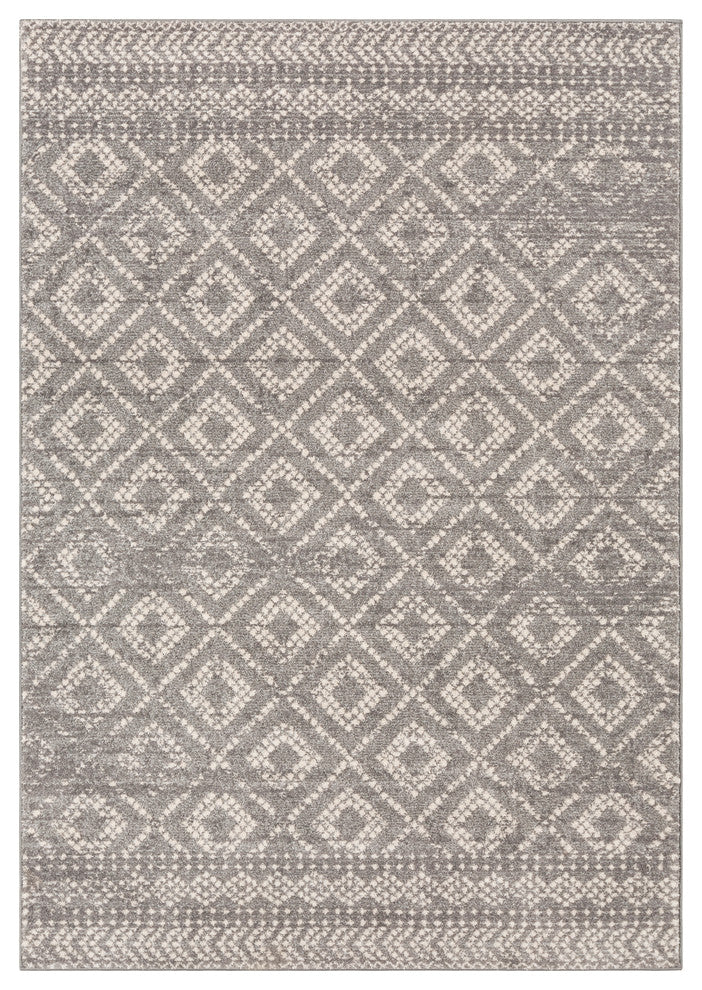 Surya Sunderland SUN-2302 5'3"x7'3" Rug, Medium Gray/Light Gray/White