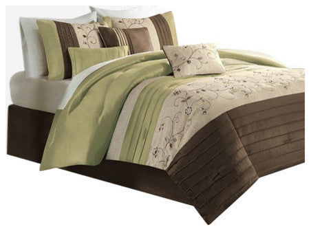 Madison Park Polyoni Solid 7-Piece Comforter Set, Queen