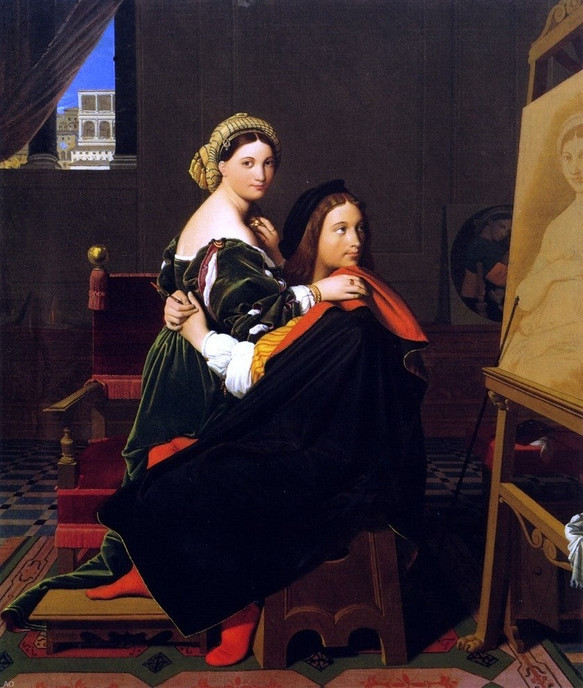Jean-Auguste-Dominique Ingres Raphael and La Fornarina Gallery Wrapped Canvas