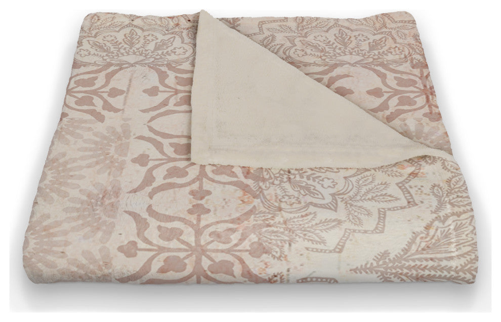 Paisley Sunburt Peach Pattern Blanket 50x60 Coral Fleece Blanket