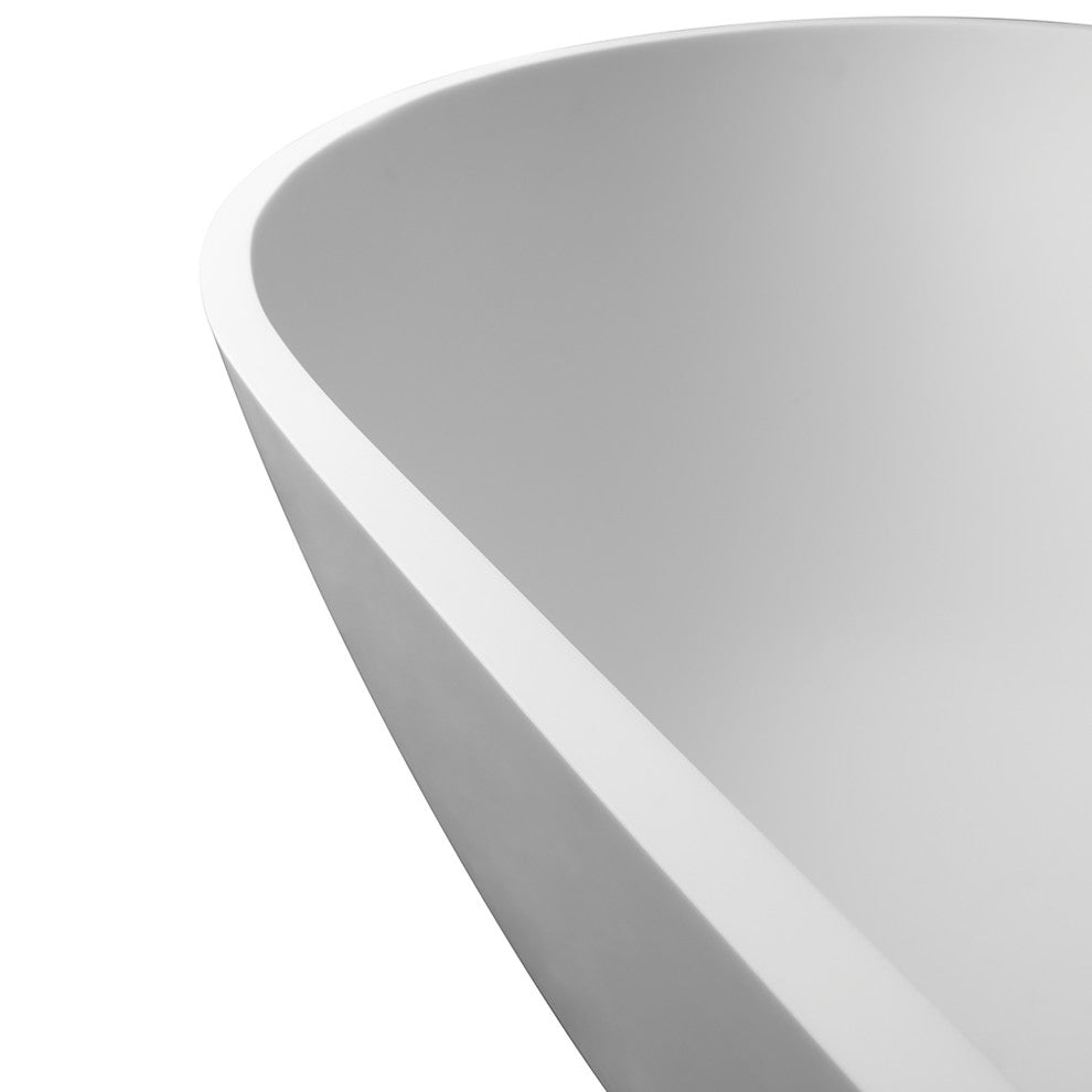 59 inch Artificial Stone Solid Surface Freestanding Bathtub in White