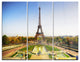 "Wide View of Eiffel Tower" Photo Metal Wall Art, 3 Panels, 36"x28"